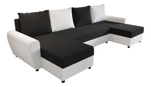 Rohová sedací souprava U Fleur U (bílá + černá)