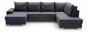 Rohová sedačka ve tvaru U Olympia (tmavě šedá) (P)