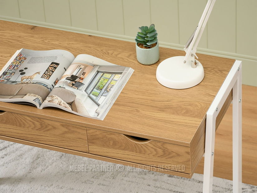 PC stolek Land (dub + bílá)