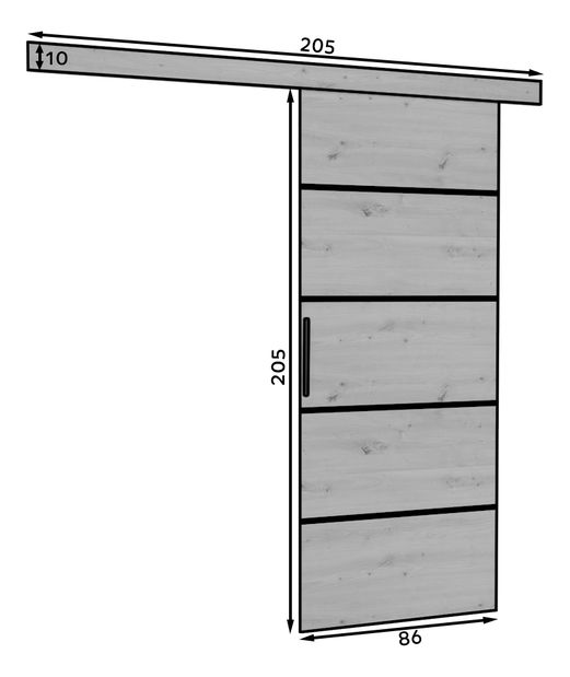 Posuvní dveře 86 cm Moshoro (šedá)