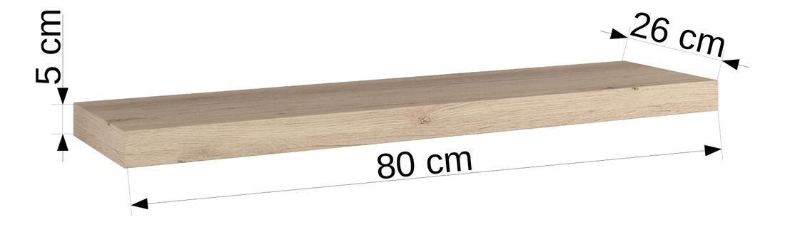 Polička Ameria 80 (bílá lesklá)