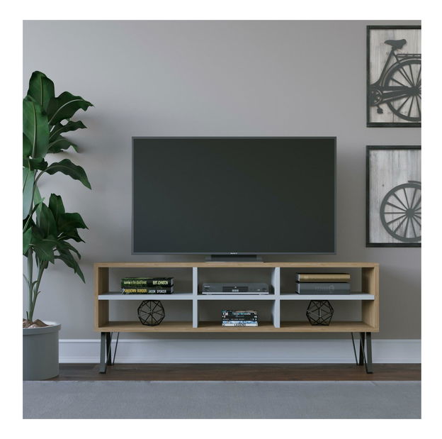 TV stolek Benava (dub + bílá)