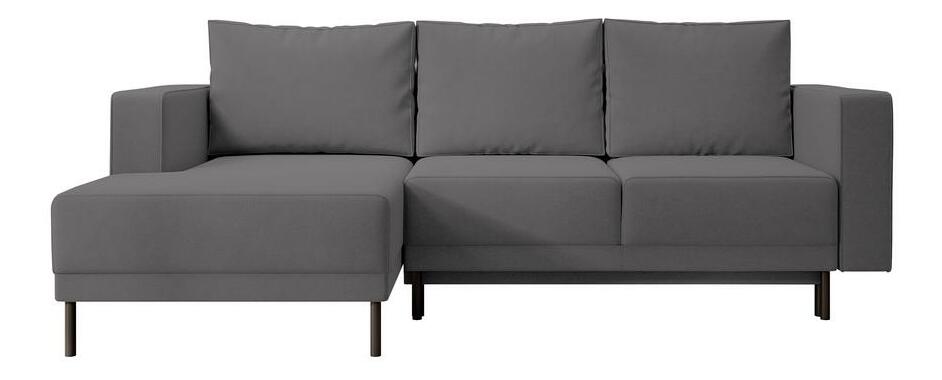 Rohová sedací souprava Rodriguez mini (L) (šedočerná světlejší + černá)