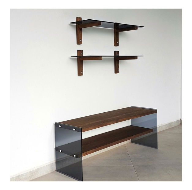 Obývací stěna Vamebo 4 (ořech + kouřová)