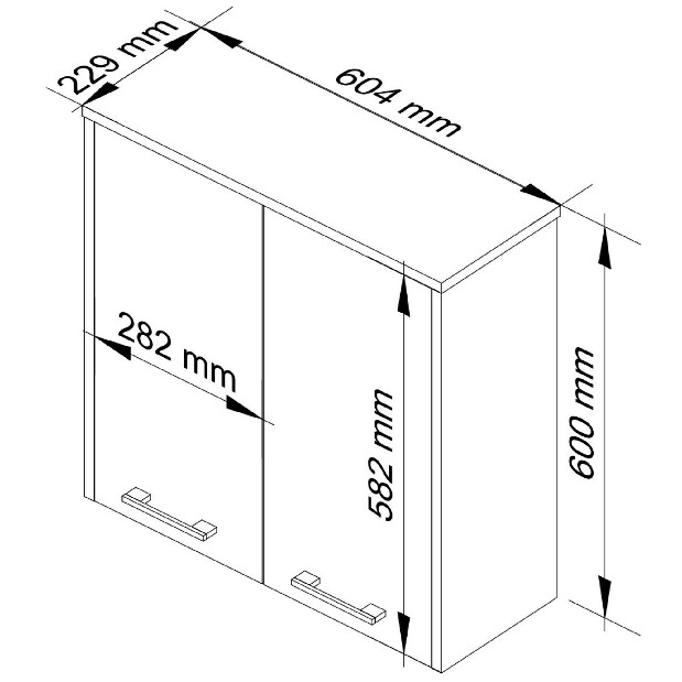 Závěsná koupelnová skříňka Farid TYP5 (bílá + metalický lesk)