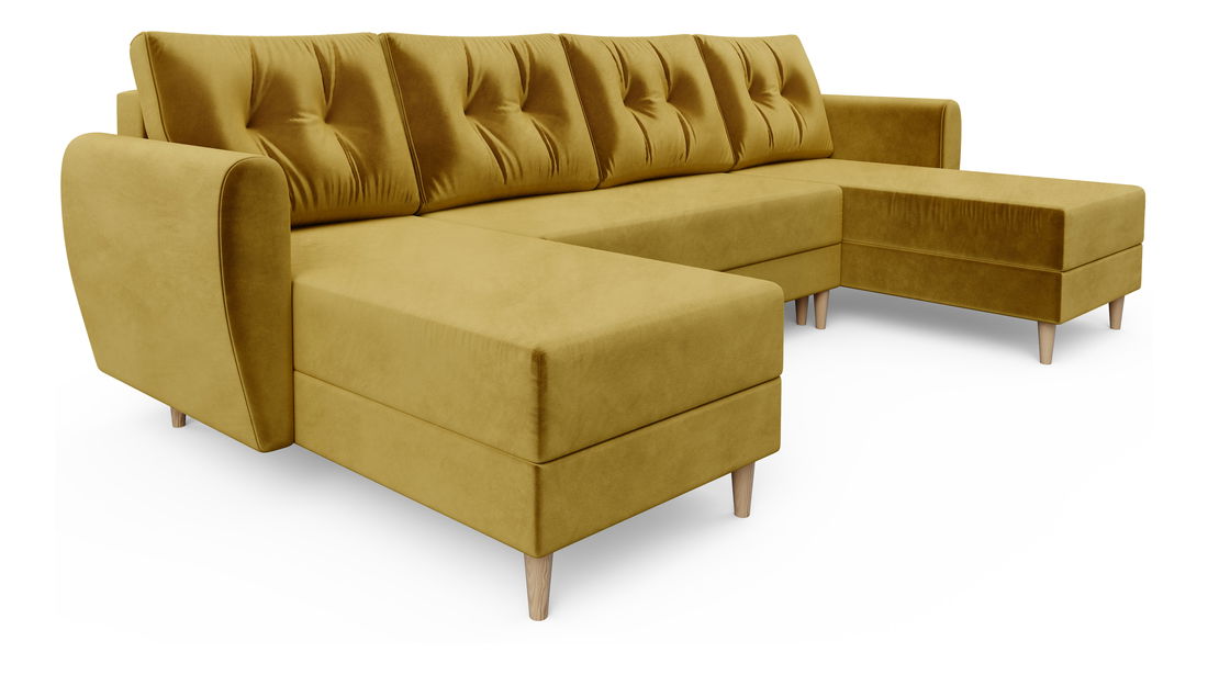 Rohová sedačka ve tvaru U Palermo (medová) (L)