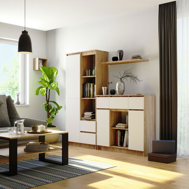 Komoda Kalista VII (dub sonoma + bílá)