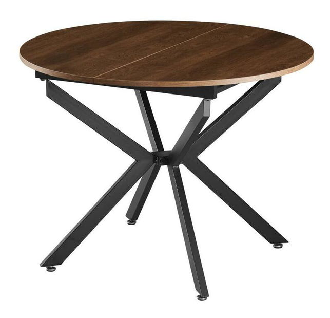 Rozkládací jídelní stůl Amero (dub tmavý + černá) (pro 4-6 osob)