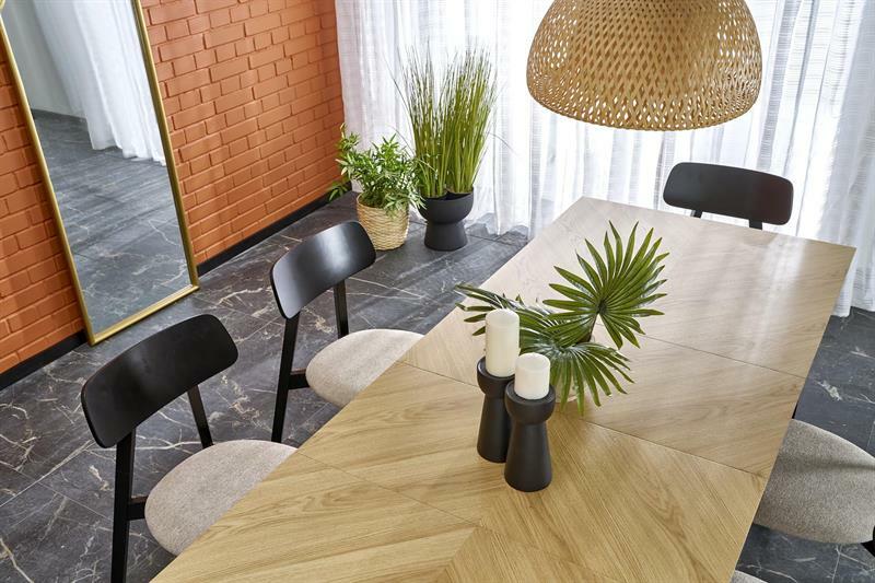 Jídelní stůl Emilo 120 (bílý mramor + černá) (pro 4 osoby)