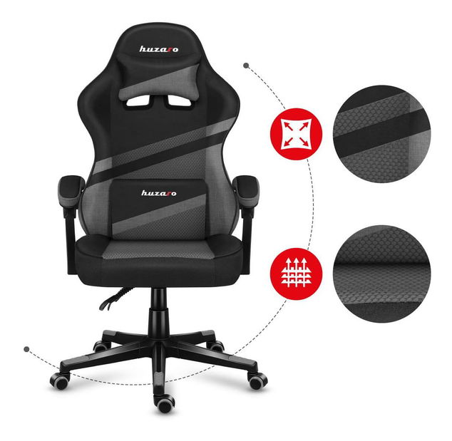 Herní křeslo Fusion 4.4 (černá + šedá)