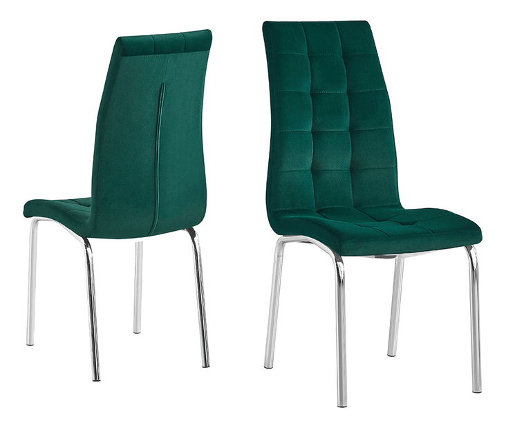 Jídelní židle Harison NEW (smaragdová + chróm)