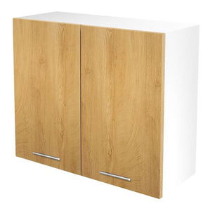 Horní kuchyňská skříňka Verlene (přírodní dřevo + bílá)