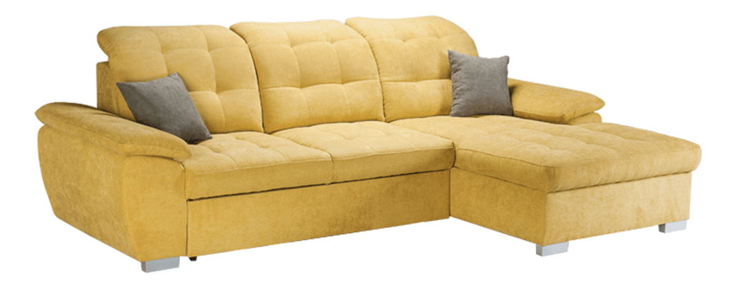 Rohová sedací souprava Evange (hořčicová) (P)