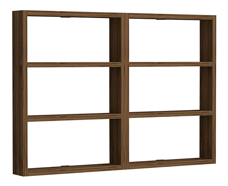 Závěsná police Hexandes (ořech)