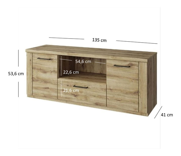TV stolek/skříňka Deloris 135 (dub navarra)