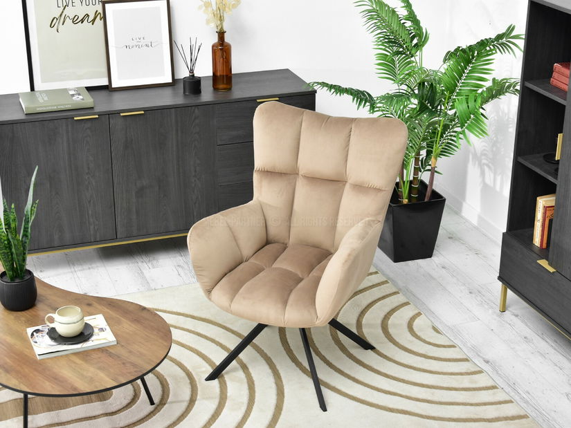 Křeslo Kikino (béžová + černá)