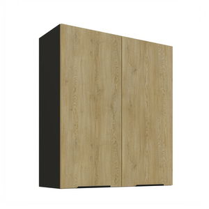 Horní kuchyňská skříňka Carminia 80 G-90 2F (dub cremona + černá)