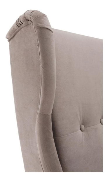 Křeslo ušák Romino (šedá + buk) 