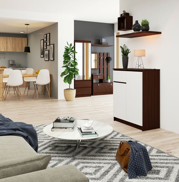 Komoda Kaveri (wenge + bílá)