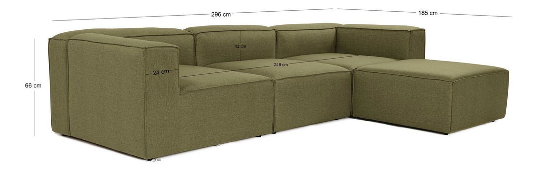 Rohová sedačka Forewona (zelená)