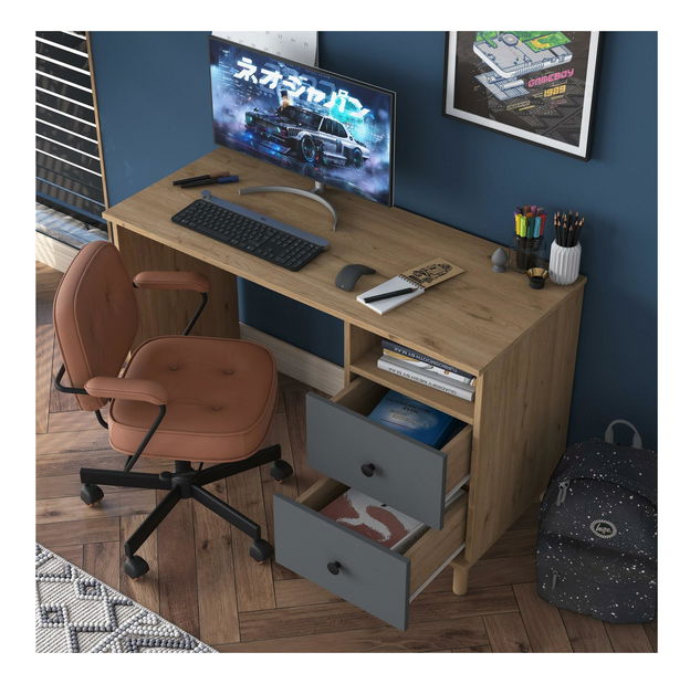 PC stolek Sikine 3 (ořech + antracit)