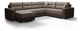 Rohová sedačka ve tvaru U Glide 3 (hnědá + tmavě hnědá) (P)
