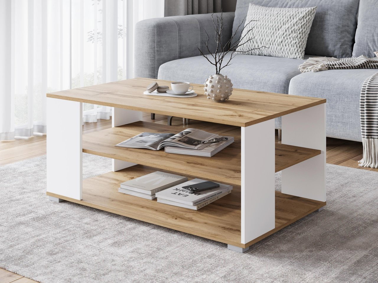 Konferenční stolek Patentada S1 (wotan + bílá)