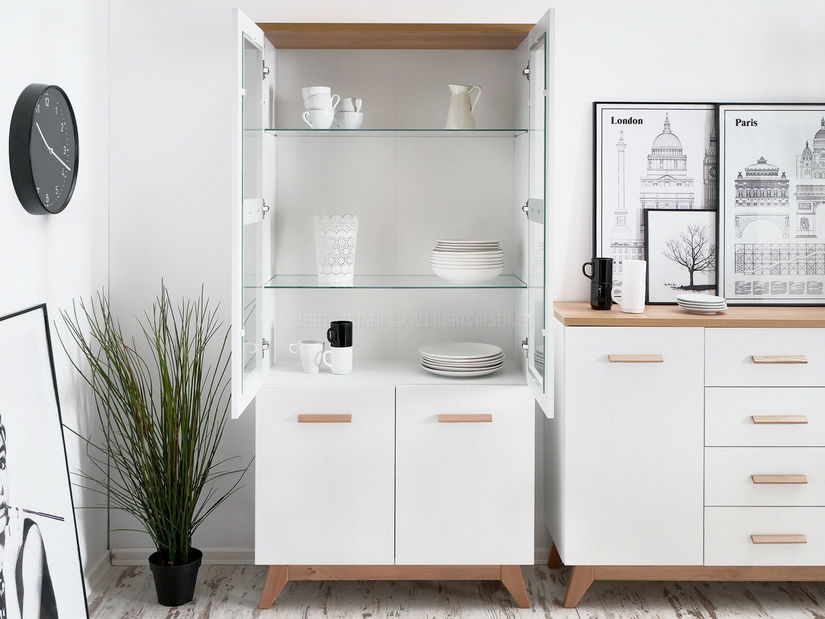 Nábytek do jídelny Bajas 02 (bílá + dub)