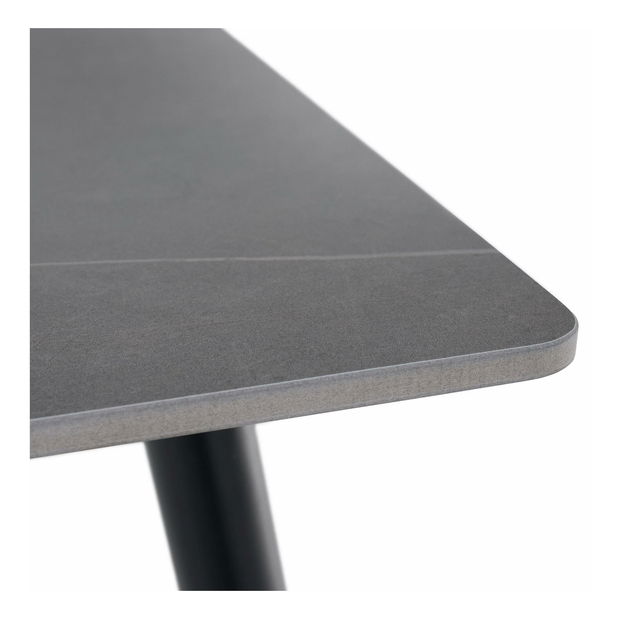 Jídelní stůl Fresia 2 (šedý mramor + černá) (pro 6 osob)