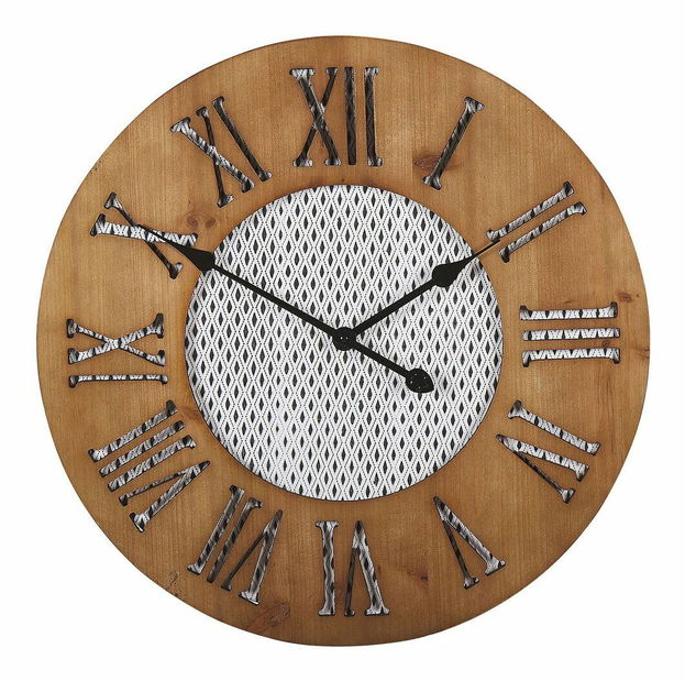 Nástěnné hodiny ø 60 cm Cubio (tmavé dřevo)