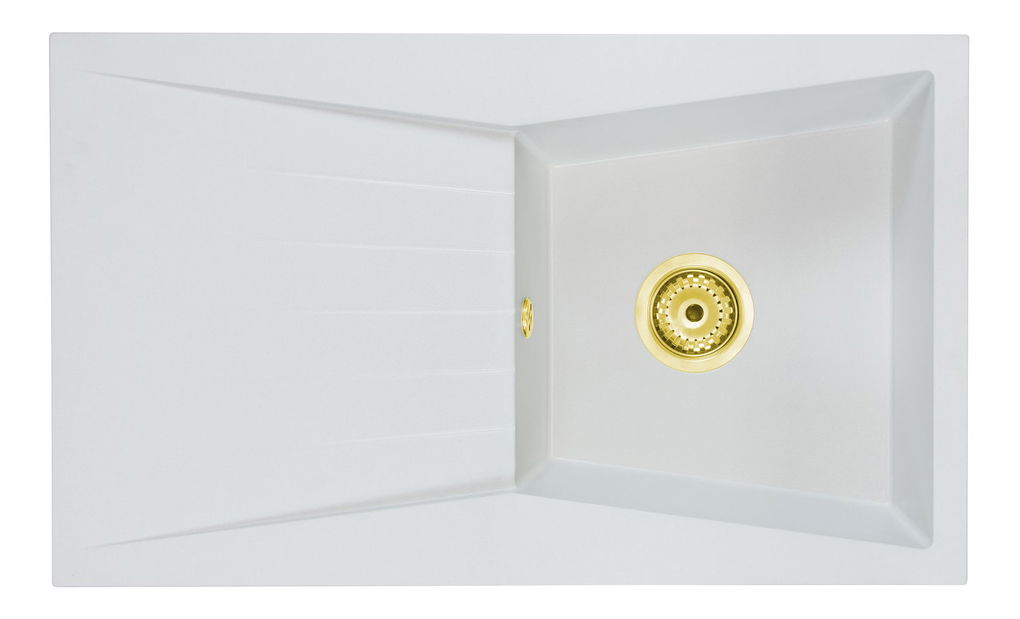 Kuchyňský dřez Ragod (bílá) (bez otvoru pro baterii) (L)