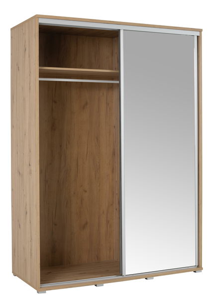 Šatní skříň s posuvnými dveřmi Peldon 155 (dub artisan) (se zrcadlem)