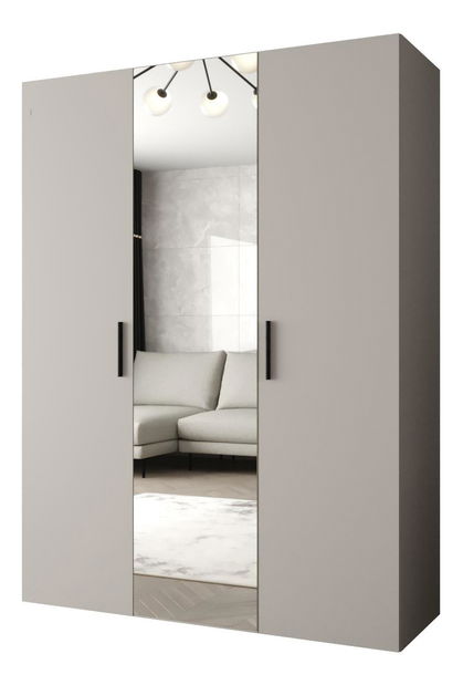 Šatní skříň 150 cm Borry 2 (kašmír + černá)