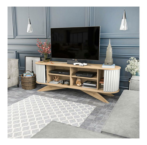 TV stolek/skříňka Stark 180 (dub safírový + bílá)