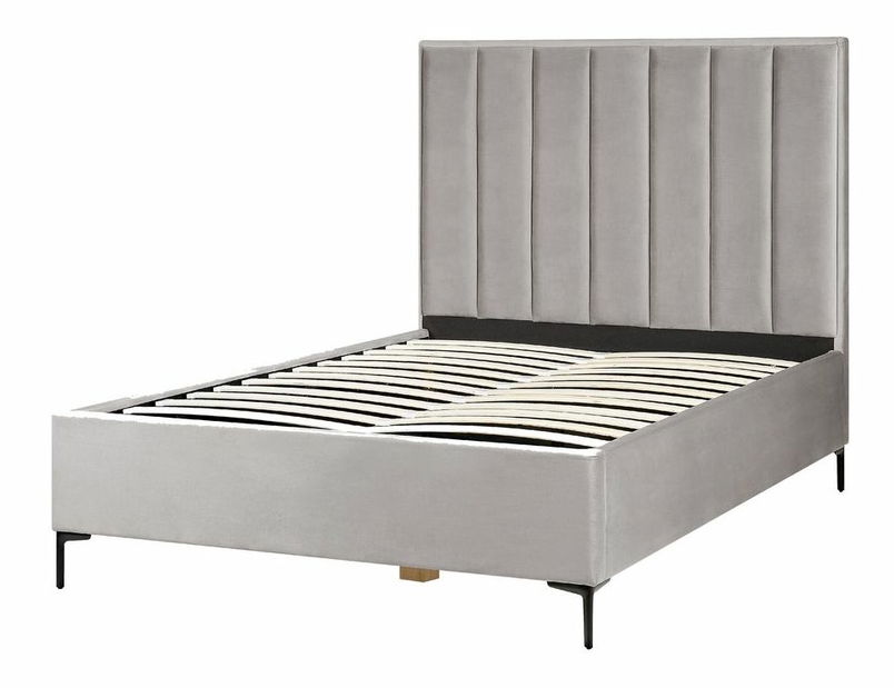 Manželská postel 140x200 cm Sanaza (světlošedá) (s úložným prostorem)
