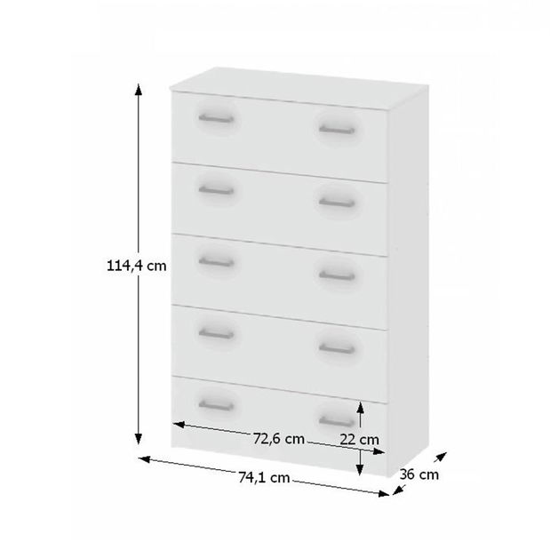 Komoda Variar 5 (bílá)