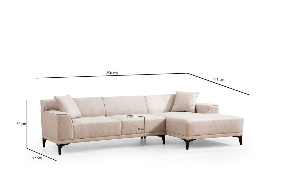 Rohová sedačka Petrafonzo (P) (bílá + černá)