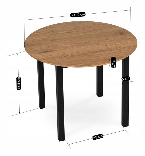 Jídelní stůl Tienden (dub craft zlatý) (pro 4 osoby)