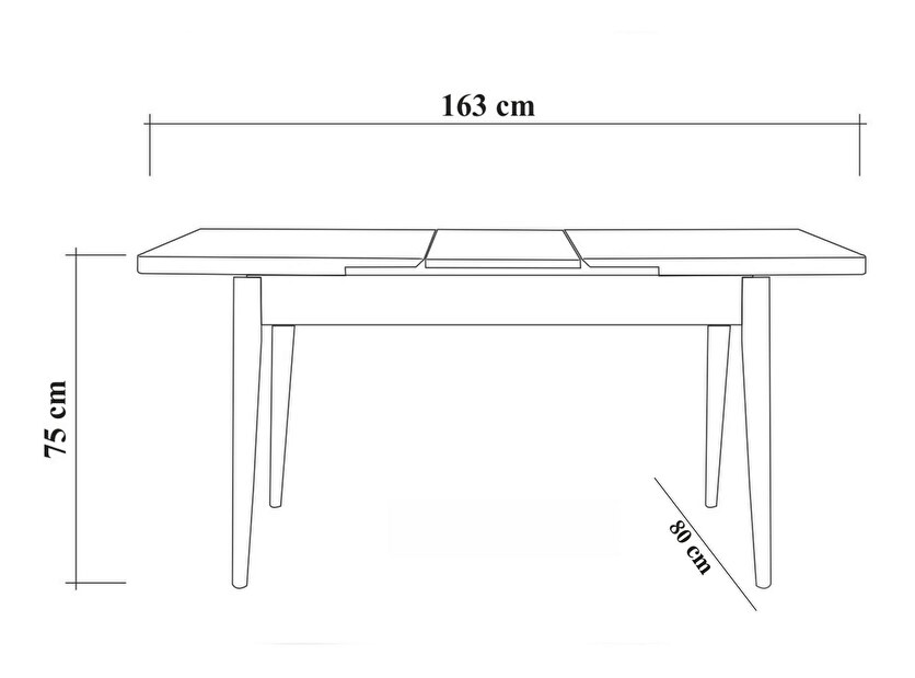 Rozkládací jídelní stůl se 2 židlemi a lavicí Vlasta (ořech + šedá)