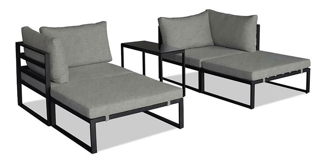 Zahradní sestava Adicionales (antracit + světle šedá) (pro 4 osoby)
