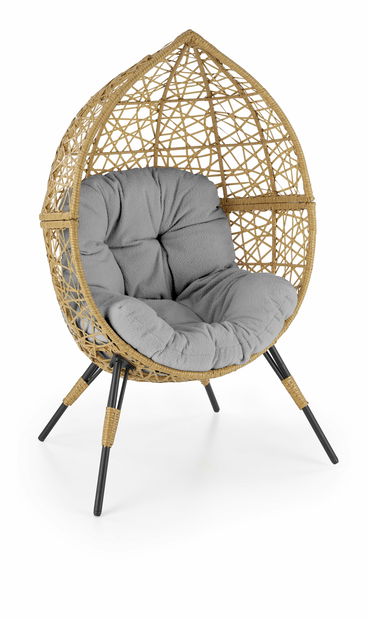 Zahradní křeslo Oski (naturální jasan + černá)