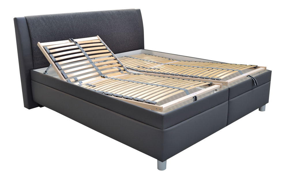 Manželská postel 180 cm Blanář Taranto (šedá) (s rošty a matracemi Nelly Plus)