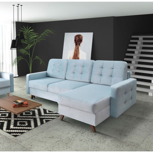 Rohová sedací souprava Merina (L) (mentolová)