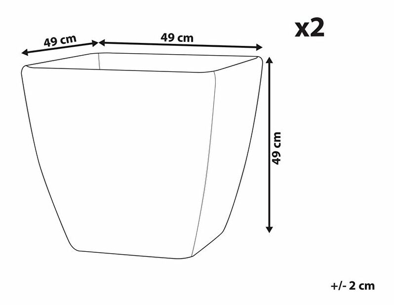 Sada 2 květináčů 49 cm Zelly (šedá)