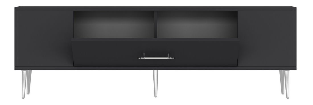 TV stolek/skříňka Dekondino (antracit + stříbrná)
