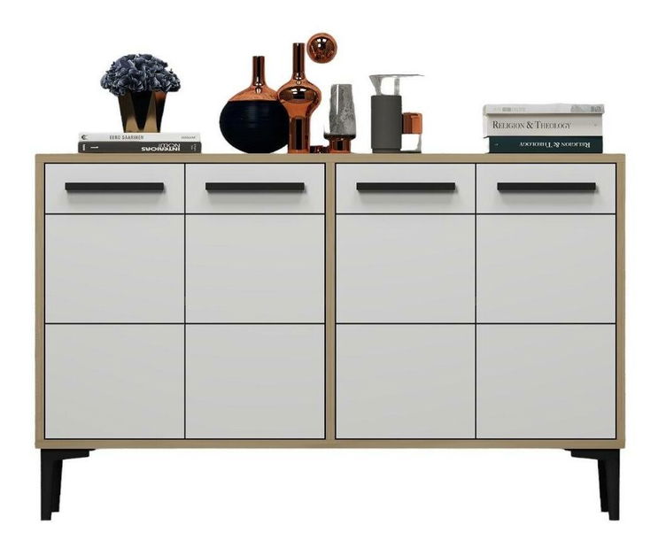 Komoda Daduko (dub safírový + bílá)