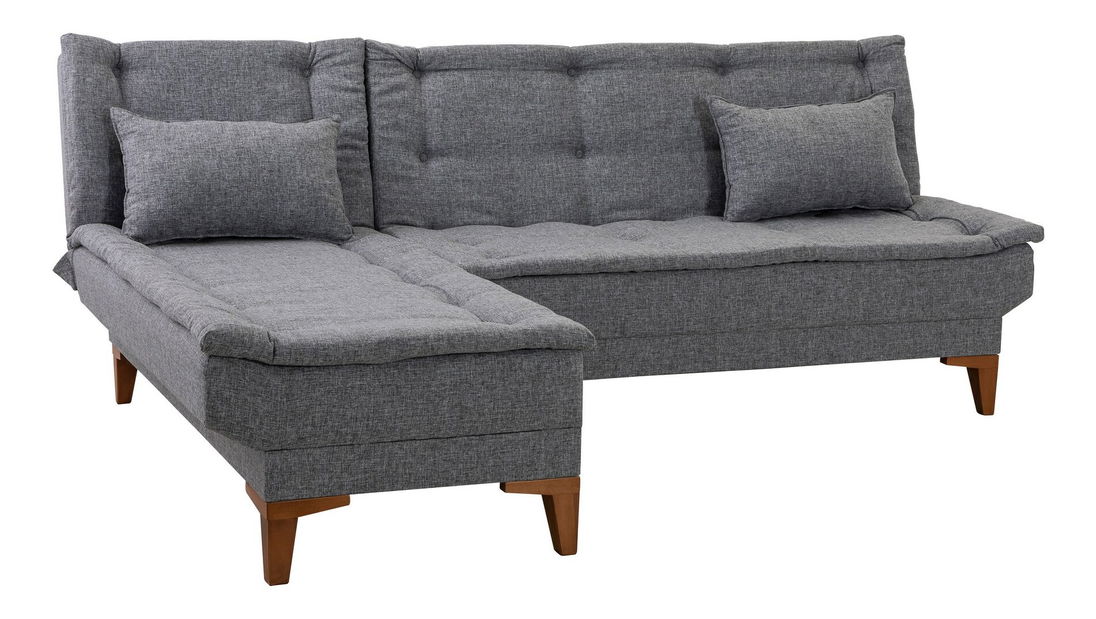 Rohová sedací souprava Santic (tmavě šedá)