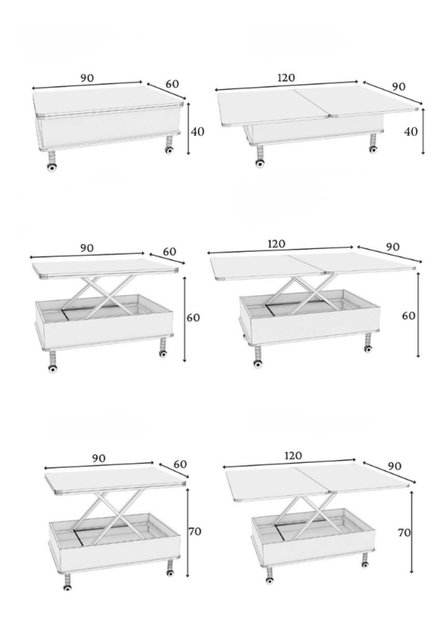 Konferenční stolek na kolečkách Ninno (alaska + antracit)