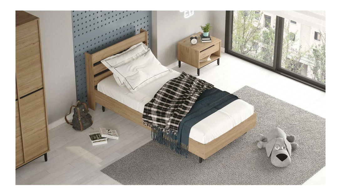 Jednolůžková postel 100 cm Otto 13 (bez roštu) (ořech)