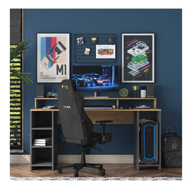 PC stolek Sikine 4 (ořech + antracit)